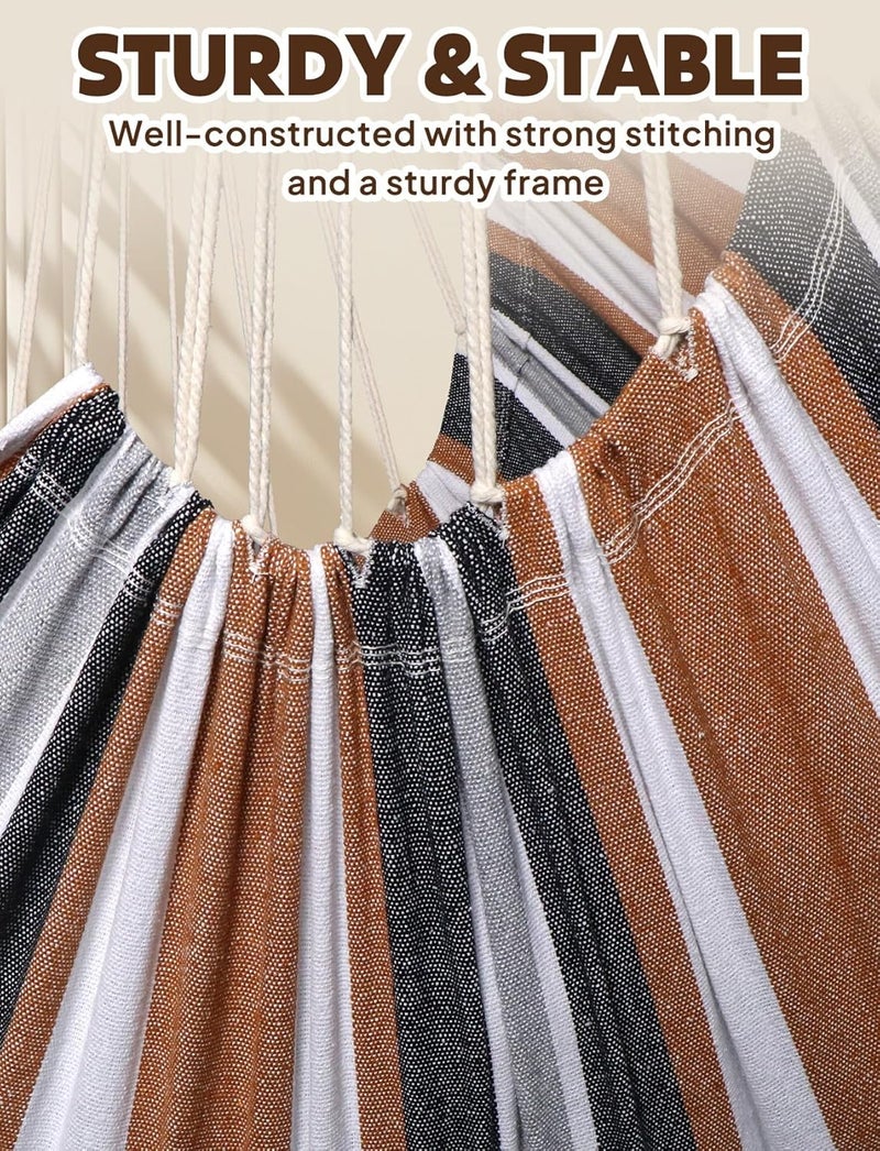 Chihee Hanging Seats Hanging Chair Hammock 2 Pillows Included,Strong Straps and Hooks for Easy Hanging Soft Cotton Side Pocket Tassel Chair Set Comfort - Image 3