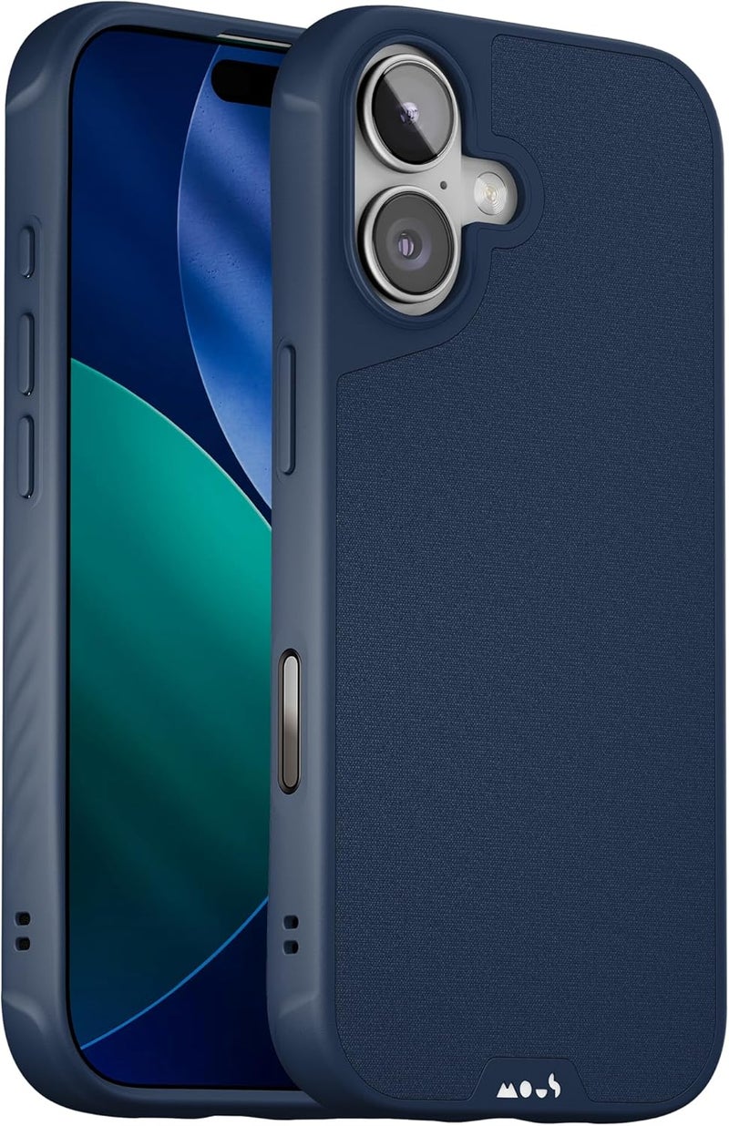 Mous Limitless Case for iPhone 17 6.3 Inches, Compatible with MagSafe (Camera Control Cover), Protective Magnetic Case, Shockproof, Full Camera Protection, Scratch-Resistant Back, Navy Blue - Image 1