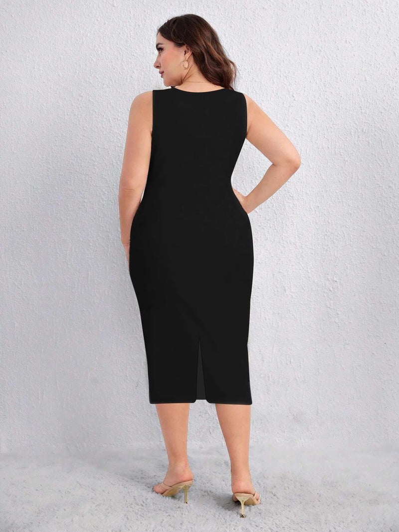 Toochki Women's Black Spandex Solid Bodycon Western Dress | A line | Winter | Western | Latest | Trendy | Midi |One Piece - Image 5