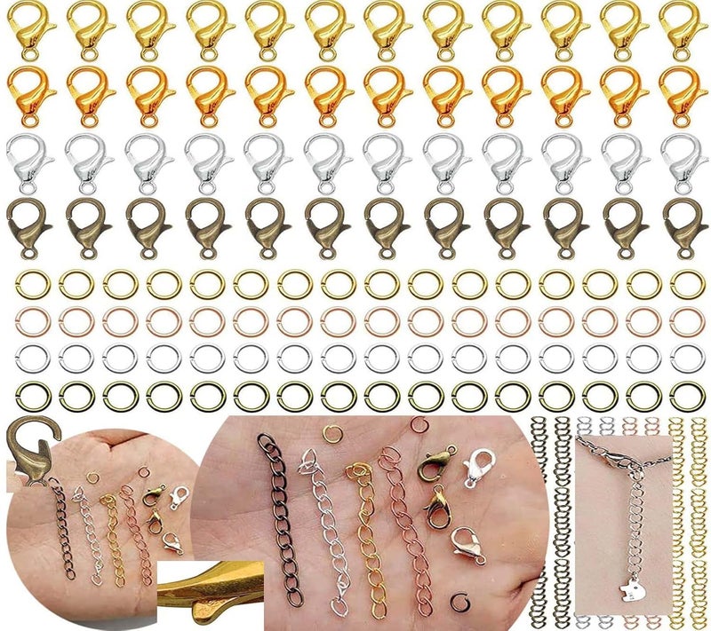 DIY Crafts 300 Grm Antique Gold 20x Lobster Claw Clasps Every 100 Grm Rest Jump RingsAlloy Lobster Clasps Open Jump Ring for Jewelry Making Necklace Bracelet Anklet Key Chain Creation Repair - Image 2