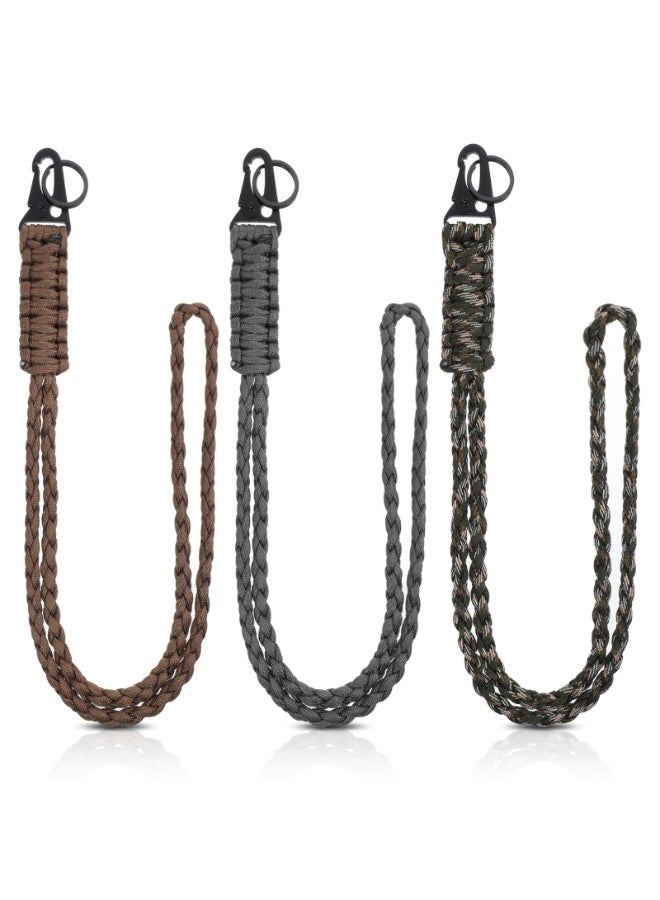 Barakah Heavy Duty Paracord Lanyard Keychain, Strong Parachute Rope Keychains for Men, Ideal for Camping, Hiking, Traveling, Outdoor Activities, Camera, Keys, Whistles, Wallets （3 Pcs） - Image 1