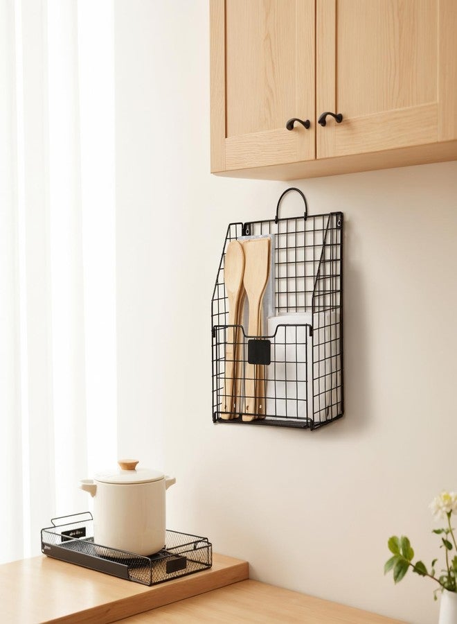 WantuSee Wall Mounted Metal Magazine Rack, 3 Packs - Hanging Magazine & Book Organizer with Handle for Bedroom, Door, Dorm, Office & Entryway Black - Image 5