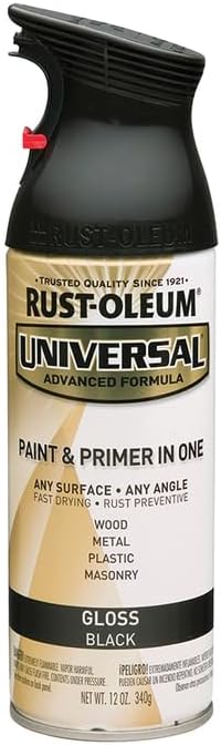 Rust-Oleum Universal Premium Gloss Spray Paint - 12 Ounce, Gloss Black - Image 4