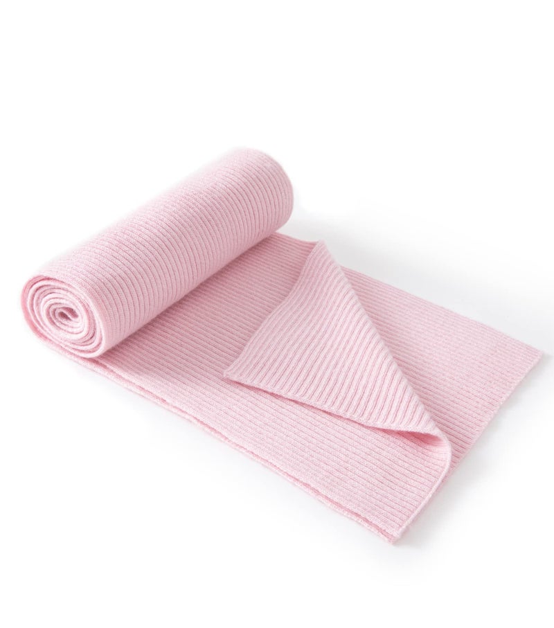 Lallier Cashmere Wool Scarf, Ultra Soft Classic Ribbed Solid Color Winter Scarf for Men and Women with Gift Box, Lavender - Image 1
