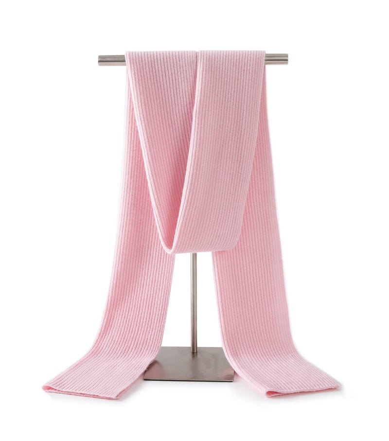 Lallier Cashmere Wool Scarf, Ultra Soft Classic Ribbed Solid Color Winter Scarf for Men and Women with Gift Box, Lavender - Image 2