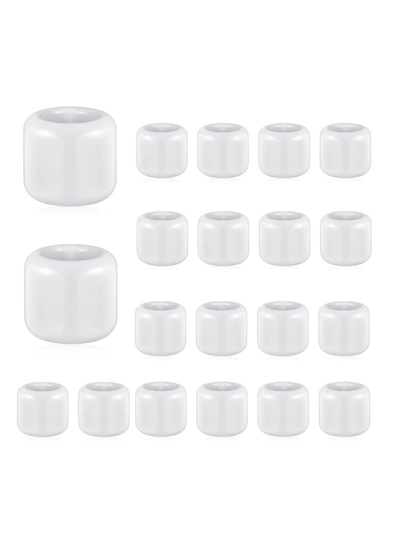 سيوسي مجموعة من 20 حامل شموع من السيراميك، بقطر 0.7 بوصة، باللون الأبيض الصغير، تستخدم لمركز الطاولة والصلاة وديكور الزفاف في غرفة الطعام. - Image 1