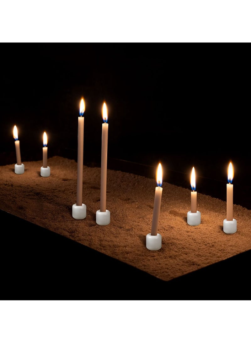 سيوسي مجموعة من 20 حامل شموع من السيراميك، بقطر 0.7 بوصة، باللون الأبيض الصغير، تستخدم لمركز الطاولة والصلاة وديكور الزفاف في غرفة الطعام. - Image 5