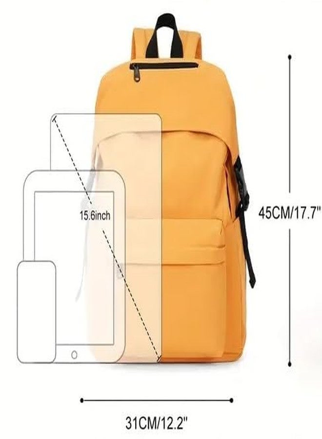MUCHOVA Classic Look Backpack For College Women School Bag For Teen Girls Solid Pattern Current Design Bag For Ladies (Yellow) - Image 3
