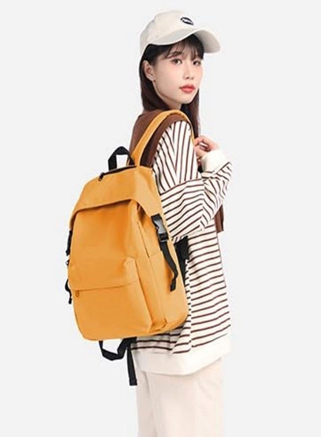 MUCHOVA Classic Look Backpack For College Women School Bag For Teen Girls Solid Pattern Current Design Bag For Ladies (Yellow) - Image 2