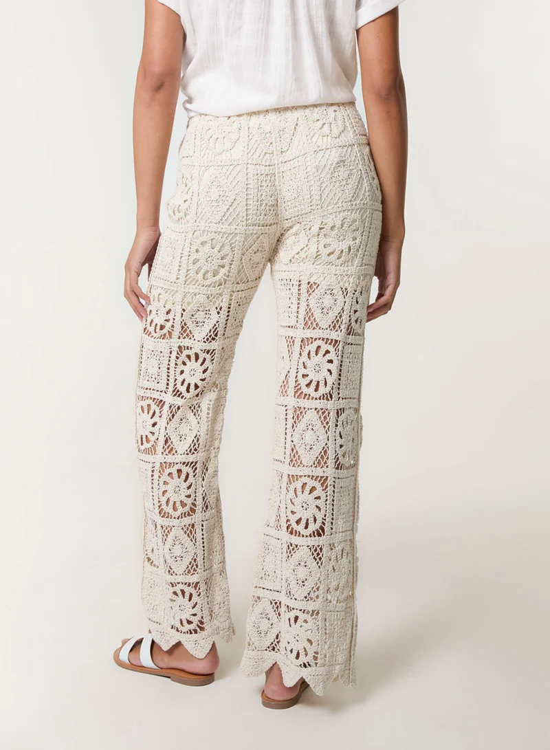 بلو فانيلا Crochet Flared Trousers