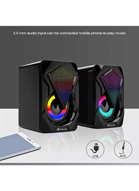 KISONLI Original Multimedia 2.0 Channel Mini USB Computer and Mobile Speaker L-9090