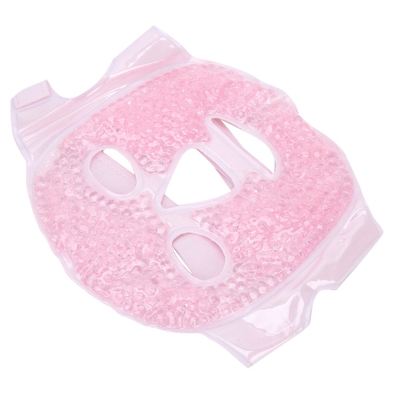 Reusable Gel Beads Face Mask: Glycerine Filled Soft Composite Fabric - Dual Hot Cold Compress Adjustable Elastic Strap for Daily Facial Spa, Home Relaxation - Image 5