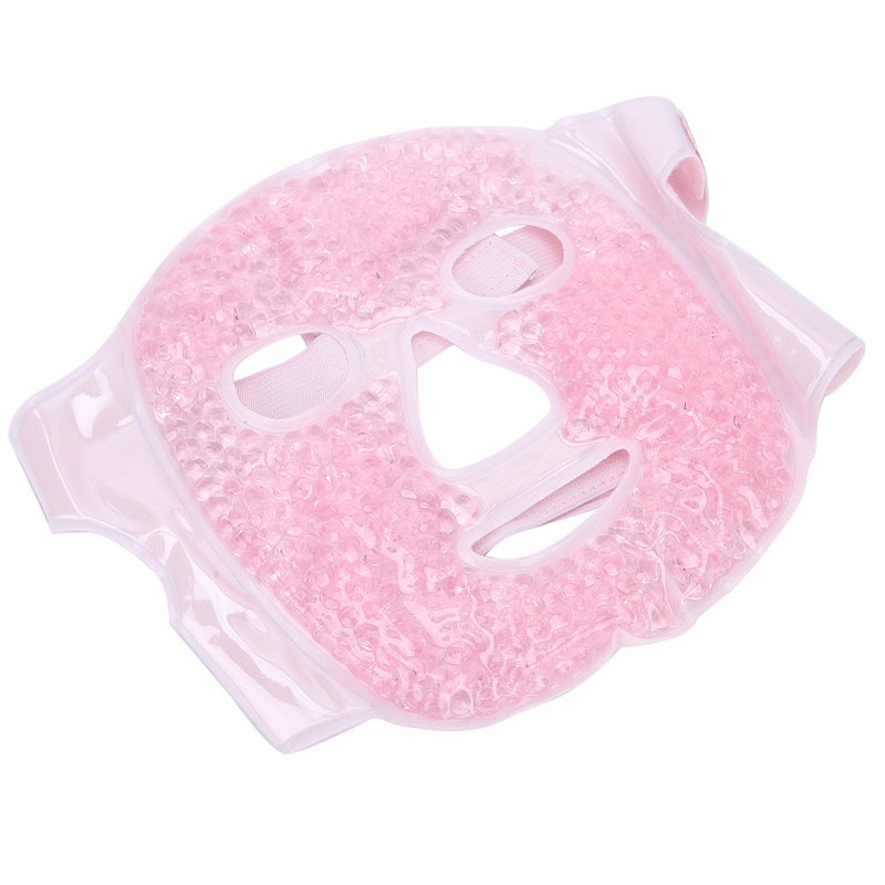 Reusable Gel Beads Face Mask: Glycerine Filled Soft Composite Fabric - Dual Hot Cold Compress Adjustable Elastic Strap for Daily Facial Spa, Home Relaxation - Image 3