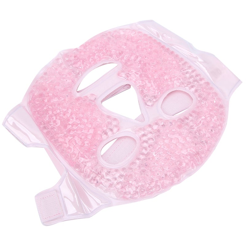 Reusable Gel Beads Face Mask: Glycerine Filled Soft Composite Fabric - Dual Hot Cold Compress Adjustable Elastic Strap for Daily Facial Spa, Home Relaxation - Image 4