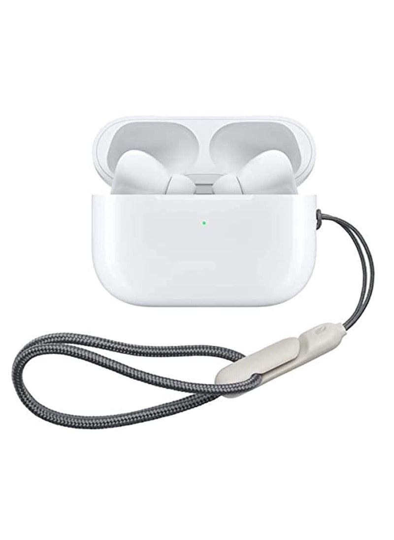 OIMG متوافق مع سماعات Airpods Pro 2 2022 اللاسلكية الجديدة المزودة بتقنية البلوتوث وغطاء سماعات الأذن المضفر المضاد للضياع (رمادي)  - Image 2