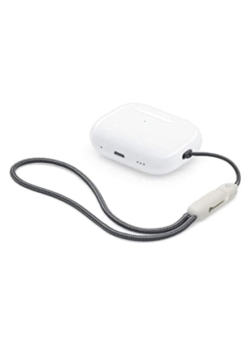 OIMG متوافق مع سماعات Airpods Pro 2 2022 اللاسلكية الجديدة المزودة بتقنية البلوتوث وغطاء سماعات الأذن المضفر المضاد للضياع (رمادي)  - Image 3