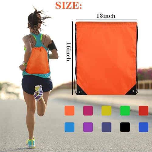 Topspeeder 42 Pcs Drawstring Backpack Bags Sack Pack Cinch Tote Sport Storage Polyester Bag for Gym Traveling（20 Colors） - Image 2