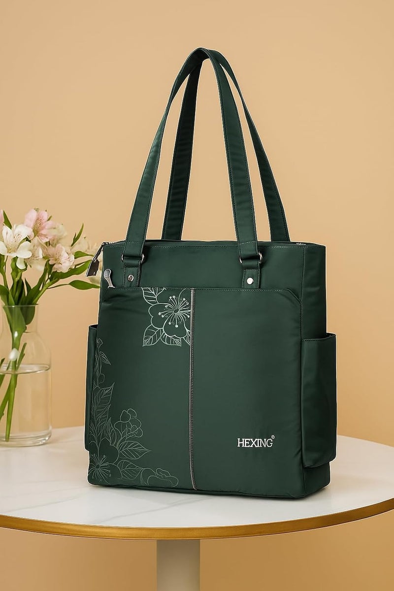 HENXING Hexing Stylish 20L Tote Bag for Women – Floral Design, Lightweight & Waterproof Large Shoulder Handbag – Durable, Elegant, Versatile for Office, Travel, College - Image 2