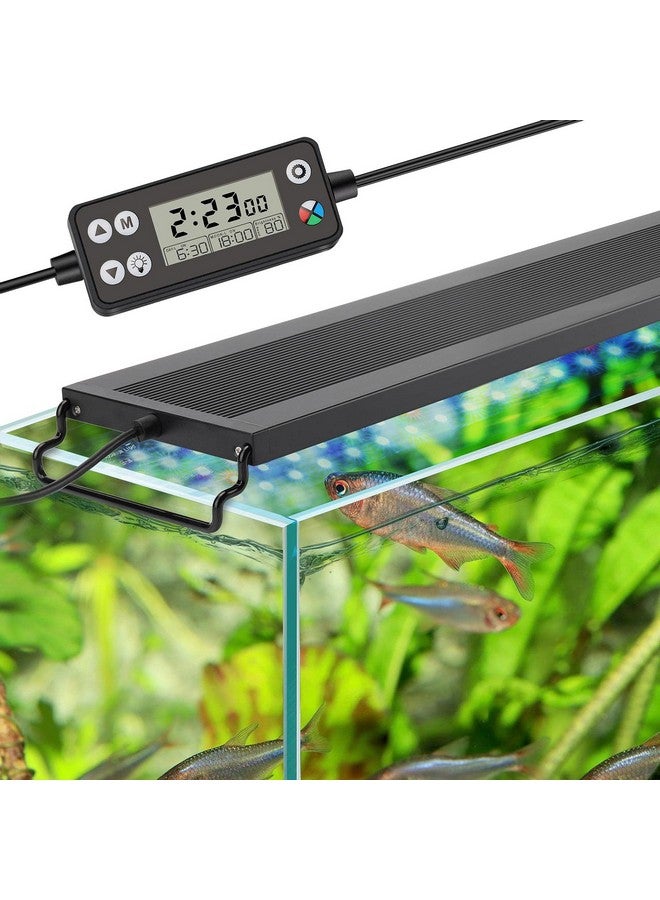 hygger Auto On Off LED Aquarium Light, Full Spectrum Fish Tank Light with LCD Monitor, 24/7 Lighting Cycle, 7 Colors, Adjustable Timer, IP68 Waterproof, 3 Modes for 12"-18" Freshwater Planted Tank - Image 1