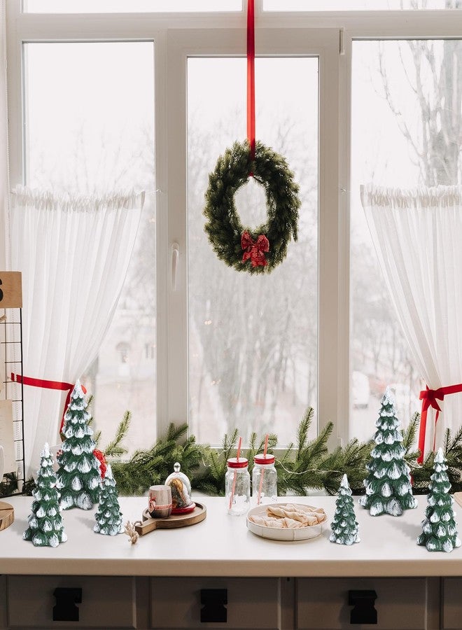 Barydat مجموعة أشجار الصنوبر لقرية عيد الميلاد من باريدات، 6 قطع، 3 أحجام، تماثيل صنوبر شتوية، تماثيل من الراتنج، أشجار صنوبر مغطاة بالثلج والصقيع، تماثيل صنوبر للقرى، قطع مركزية للموقد، زينة سطح الطاولة - Image 5