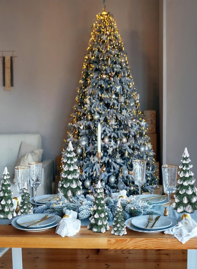 Barydat مجموعة أشجار الصنوبر لقرية عيد الميلاد من باريدات، 6 قطع، 3 أحجام، تماثيل صنوبر شتوية، تماثيل من الراتنج، أشجار صنوبر مغطاة بالثلج والصقيع، تماثيل صنوبر للقرى، قطع مركزية للموقد، زينة سطح الطاولة - Image 4