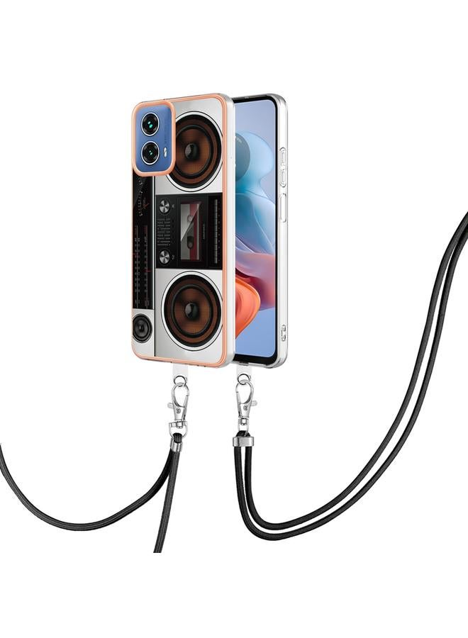 إيروريكس جراب لهاتف Motorola Moto G34 مطلي بالكهرباء من الجانبين مع حبل تعليق - Image 1