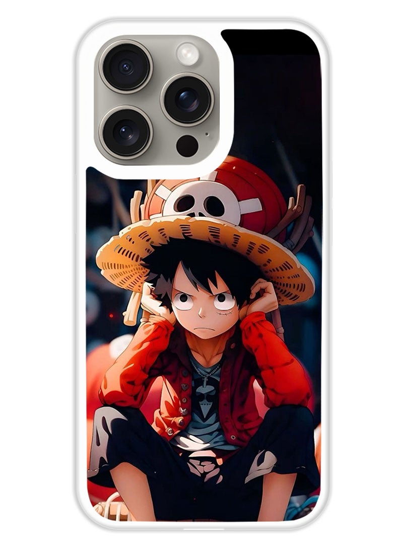 Theodor غطاء حماية لهاتف أبل آيفون 15 برو ماكس أنمي ناروتو 2 (مصد أبيض) - Image 1