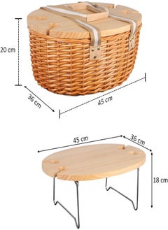 Yatai Wicker Picnic Basket,Traditional Wicker Basket With Foldable Glass Holding Table, Insulated Food Storage Willow Basket, Rattan Fruit Basket With Handle, Picnic Essential For Camping, Travelling - pzsku/Z751228C19373DA621EE4Z/45/_/1716818654/242b2229-5b40-4790-87e6-ffc00b649a35