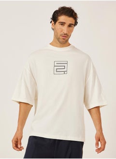 Styli Chest Graphic Compact Jersey Boxy T-Shirt  - Image 1