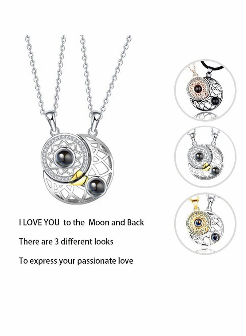 Excefore Two Souls One Heart Pendant Necklaces for Couple, Wishing Stone Creative Magnet Couples Necklace - Image 2