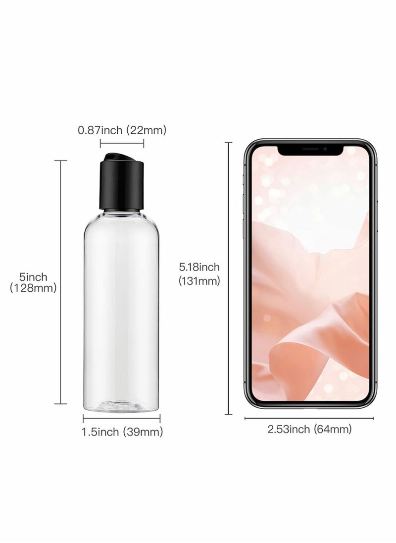 SYOSI - 8oz Clear Plastic Empty Travel Bottles with Disc Top Flip Cap, BPA-Free Squeeze Containers for Shampoo, Lotion, Soap, Cream -5 Pcs - Image 1