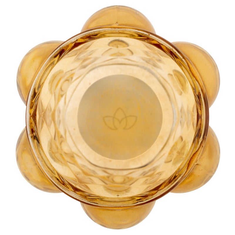 Karma, Lucia Hobnail Votive, Tea Lights Candle Holder, Glass Votive Candle Holders for Table Decorations, Baby Shower, Birthday Party, Weddings and Home Decor, Amber - Image 3