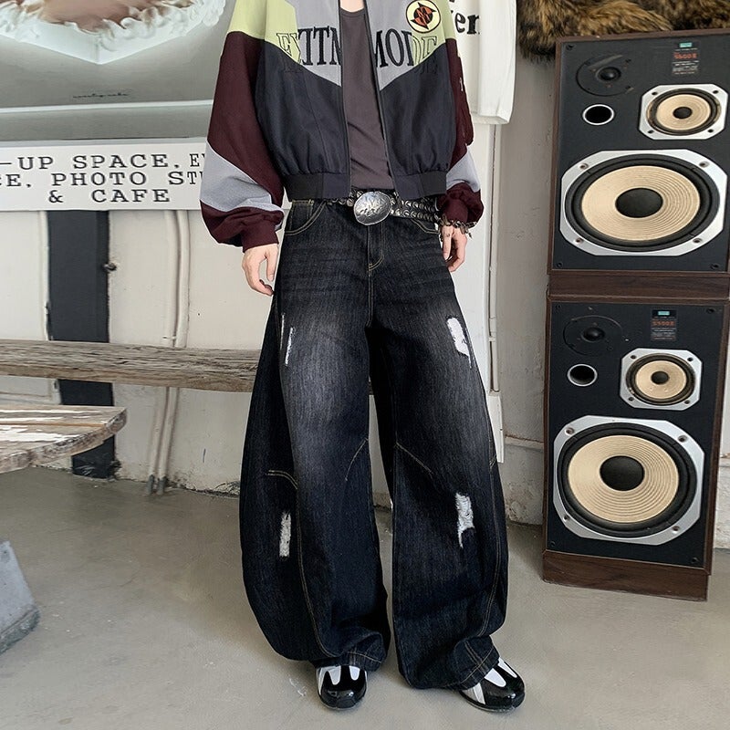 Unisex Classic Denim Jeans Loose Fit Daily Outdoor Wear - Image 1