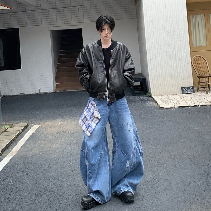 Unisex Classic Denim Jeans Loose Fit Daily Outdoor Wear - Image 4
