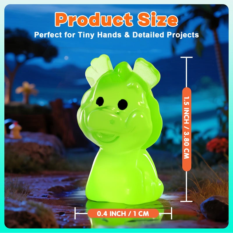 LEAFORIA 250 Pcs Luminous Mini Resin Animals, 25 Styles Glow in The Dark Tiny Animal Figurines Bulk for Fairy Garden, Dollhouse, Aquarium Tank, DIY Crafts, Party Favors, Hide and Seek Game - Image 3