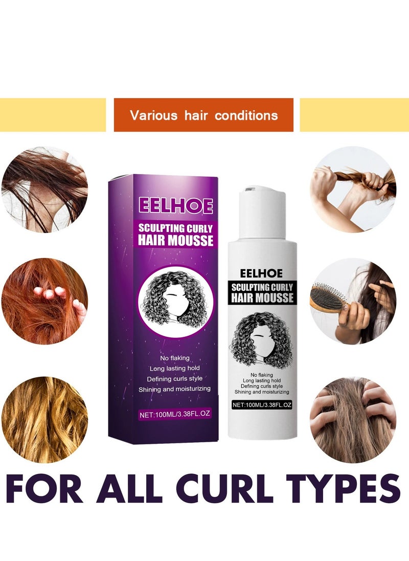 EELHOE Hair Styling & Shaping Cream, Long-Lasting Moisturizer with Curl Defining & Heat Protection â Natural Styling Cream for All Hair Types, Provides Hold and Protects Against Damage 100ml - Image 2