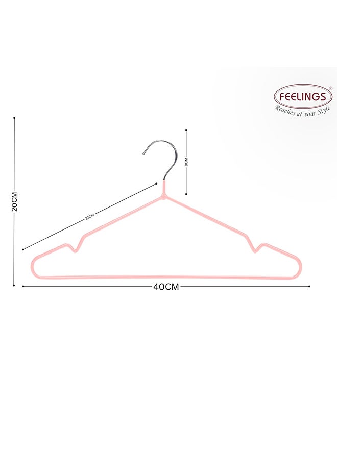 Feelings Metal Hanger Pvc Coated Pink 12Pcs Set 40Cm - Image 2