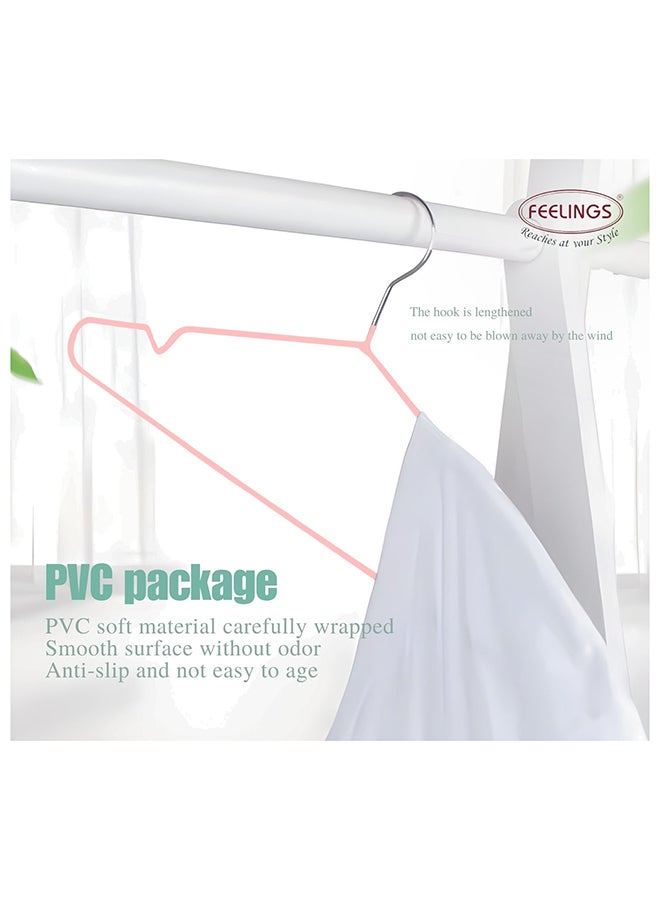 Feelings Metal Hanger Pvc Coated Pink 12Pcs Set 40Cm - Image 5