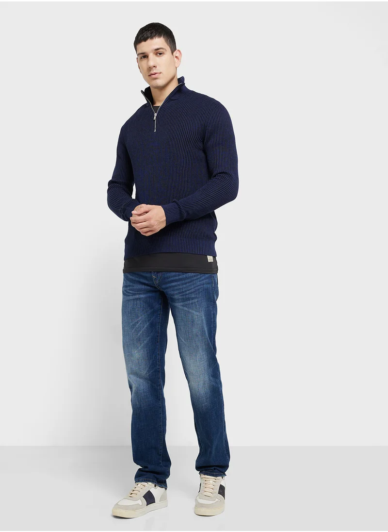 JACK & JONES Half Zip Knitted Sweater