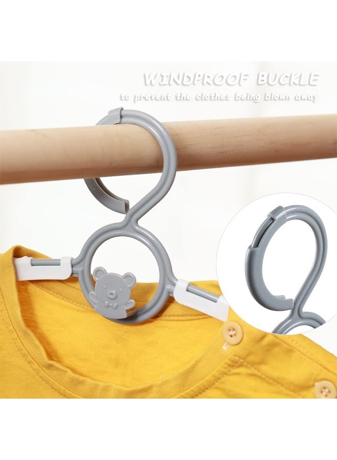20Pack Baby Closet Hangers Kids Clothes Hangers Adjustable, Extendable 11"-14" Baby Hangers for Kids Child Newborn Toddler Stackable & Space-Saving (Grey) - Image 3