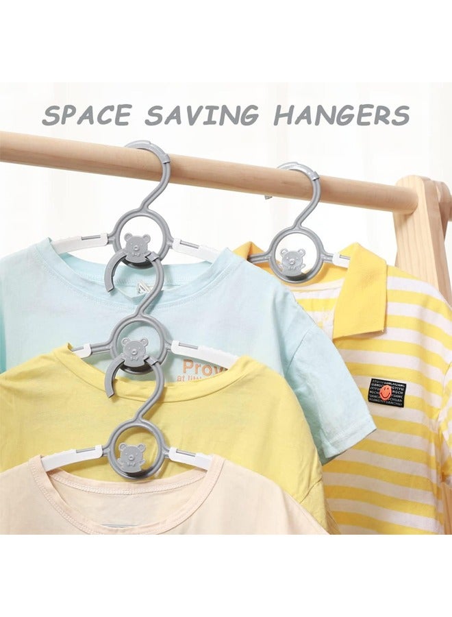 20Pack Baby Closet Hangers Kids Clothes Hangers Adjustable, Extendable 11"-14" Baby Hangers for Kids Child Newborn Toddler Stackable & Space-Saving (Grey) - Image 4