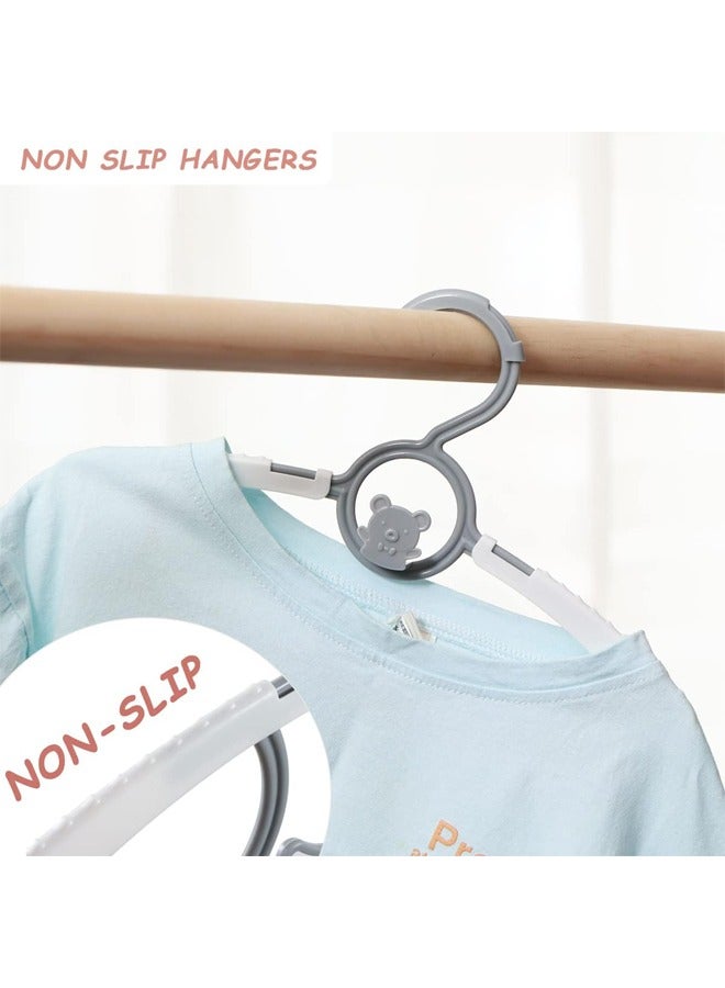 20Pack Baby Closet Hangers Kids Clothes Hangers Adjustable, Extendable 11"-14" Baby Hangers for Kids Child Newborn Toddler Stackable & Space-Saving (Grey) - Image 5