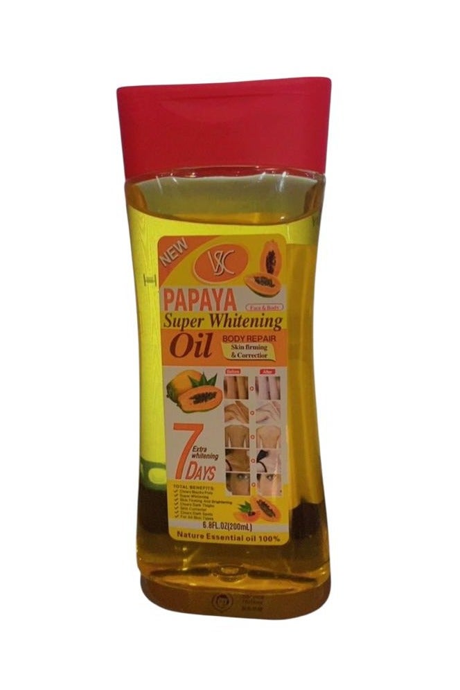 في إس سي زيت البابايا لتبييض الوجه والجسم 200 مل