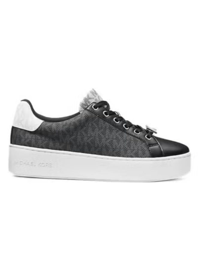 Michael Kors Women’s Monogram Logo Trainer – Grey Platform Sneakers, Size 10 - Image 1