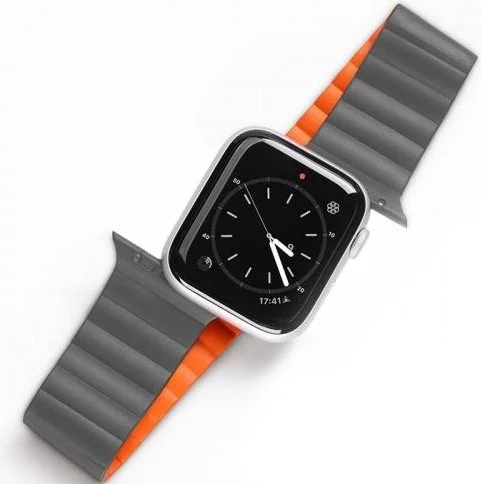بولهاموبيل Polham Chain Style Magnetic Band Strap for Apple Watch 42-44-45MM, Ultra Comfortable Washable