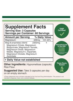 Double Wood Supplements Magnesium Complex (Mag-8) Supplement 436 mg per Serving 180 capsules  - Image 2