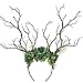 MOSTORY Green Woodland Branch Headband Fairy Forest Headband with Flowers Floral Antler Headpiece for Women Witch Renassance Costume Halloween Renfaire Outfit Cosplay Photo Shoot - Image 3