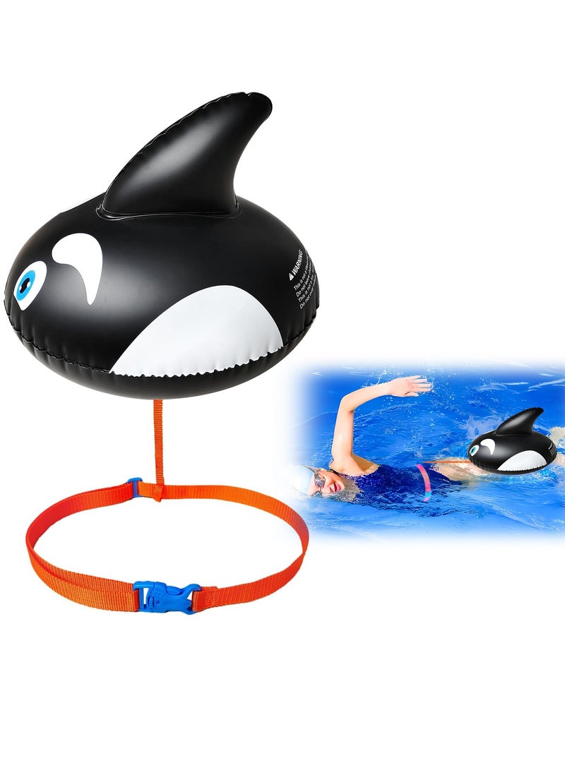 SYOSI Swim Buoy Pool Buoy Swim Training Snorkel Float for Open Water Swimming Belt Floatation Devices for Adults Swimming Bubble Safety Float with Adjustable Waist Belt - Image 1