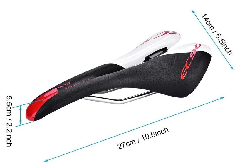 woobles Bike Saddle, 2Colors Durable PU Leather Bicycle Cycling Seat Cushion for Mountain Road Bike (Black & White) - Image 2