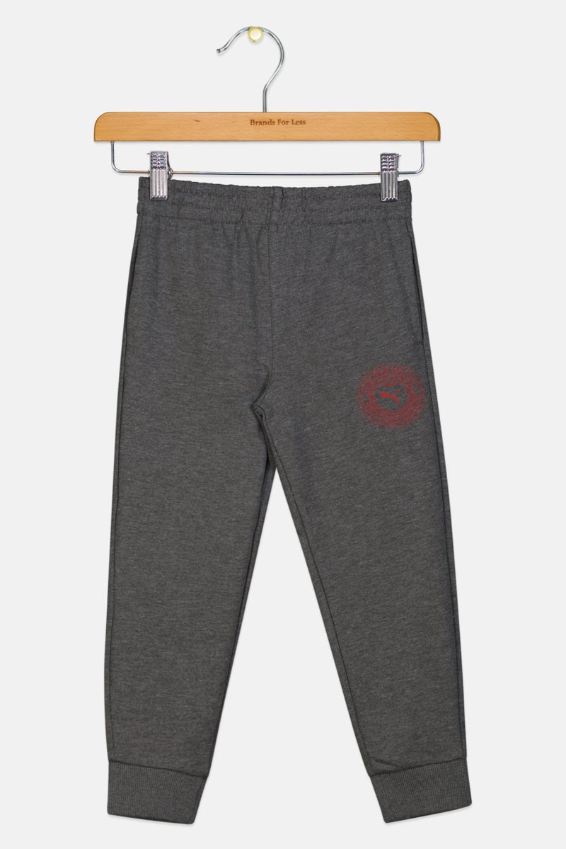 PUMA سراويل ليغينغز خارجية للأطفال الأولاد بطباعة جرافيك، رمادي داكن - Image 2